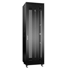 Cabeus ND-05C-42U60/100-BK Шкаф монтажный телекоммуникационный 19" напольный для распределительного и серверного оборудования 42U 600x1000x2055mm (ШхГхВ) передняя и задняя перфорированные двери, ручка