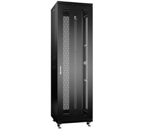Cabeus ND-05C-42U60/100-BK Шкаф монтажный телекоммуникационный 19" напольный для распределительного и серверного оборудования 42U 600x1000x2055mm (ШхГхВ) передняя и задняя перфорированные двери, ручка