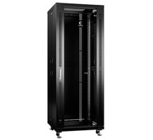 Cabeus SH-05C-32U60/80-BK Шкаф монтажный телекоммуникационный 19" напольный для распределительного и серверного оборудования 32U 600x800x1610mm (ШхГхВ) передняя стеклянная и задняя сплошная металличес