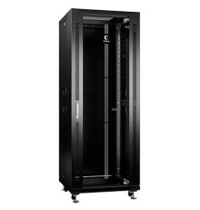Cabeus SH-05C-32U60/80-BK Шкаф монтажный телекоммуникационный 19" напольный для распределительного и серверного оборудования 32U 600x800x1610mm (ШхГхВ) передняя стеклянная и задняя сплошная металличес