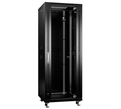 Cabeus SH-05C-32U60/80-BK Шкаф монтажный телекоммуникационный 19" напольный для распределительного и серверного оборудования 32U 600x800x1610mm (ШхГхВ) передняя стеклянная и задняя сплошная металличес