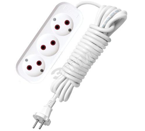 Удлинитель бытовой 3х5м без заземления 6А У6-639М