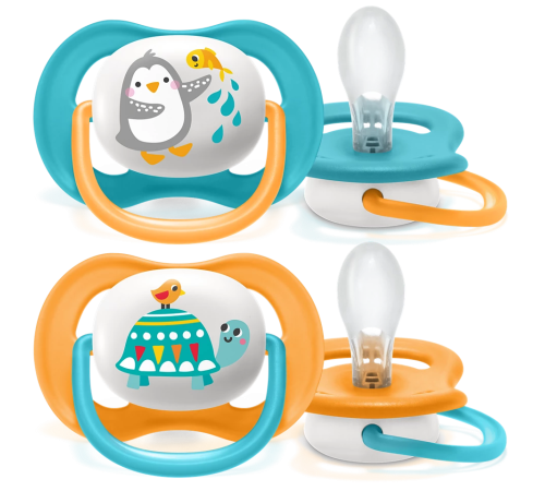 Соска-пустышка Philips Avent SCF080/07 Пингвин/Черепаха, 6-18 мес, 2 шт, для мальчиков Philips SCF080/07