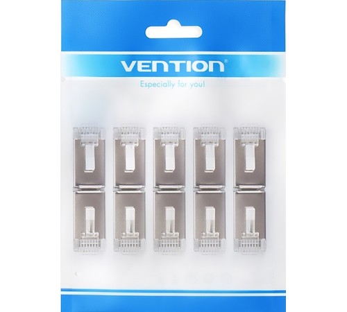 Коннектор Vention RJ45 (8p8c), FTP cat. 5e, под витую пару, экранированный (10шт.) Vention Коннектор Vention RJ45 (8p8c), FTP cat. 5e, под витую пару, экранированный (10шт.) (IDAR0-10) (IDAR0-10)