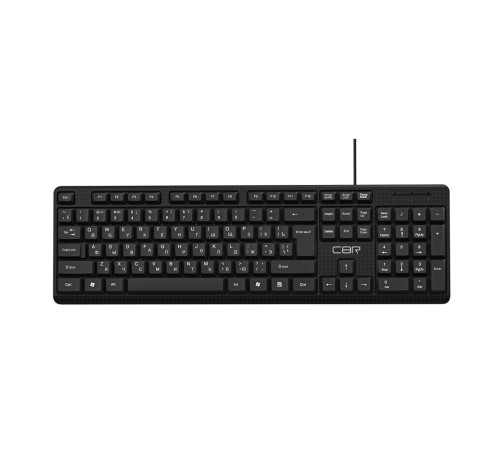 CBR KB 111 Black USB, Клавиатура 104 кл., офисн.,поверхность под карбон, длина кабеля 1,5 м