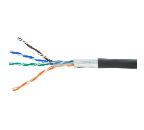 Cablexpert [FPC-5051E-4-CU-OUT/100] Кабель Cablexpert (Р) FTP outdoor 4x2x0.51, медный, кат.5e, однож., 100м, box, черный