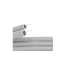 Труба гофрированная ПВХ 16 мм без протяжки легкая серая (100м) DKC 90916