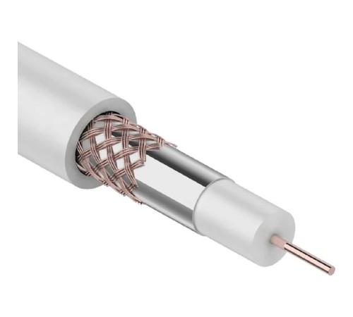Rexant (01-2651) Кабель коаксиальный RG-59U, 75Ом, Cu/Al/Cu, 64%, 305м, INDOOR, белый