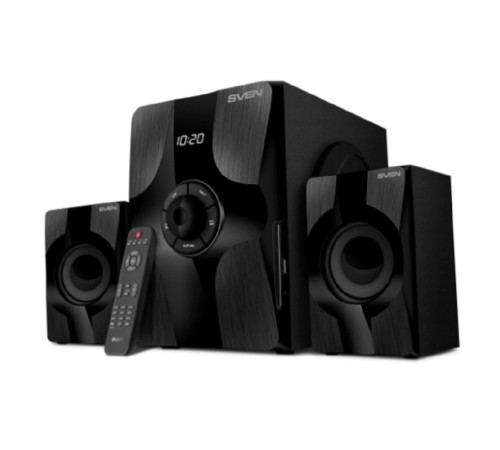 Колонки SVEN MS-315 2.1 чёрные (2x13W +  20W, Bluetooth, ПДУ, USB flash, LED-дисплей, FM-радио)