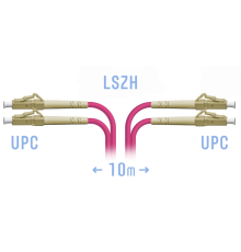 Патчкорд оптический LC/UPC-LC/UPC MM (OM4) Duplex 10 метров