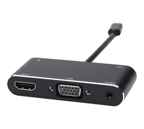 Переходник 0.1 m Type-C(m) => HDMI+VGA+USB Переходник Atcom Type-C M/HDMI+VGA+USB (AT2810)
