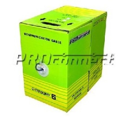 PROconnect (01-0047-3) Кабель витая пара омедненный U/UTP, CCA, CAT 6, PVC, 4PR, 23AWG, INDOOR, SOLID, серый, 305м