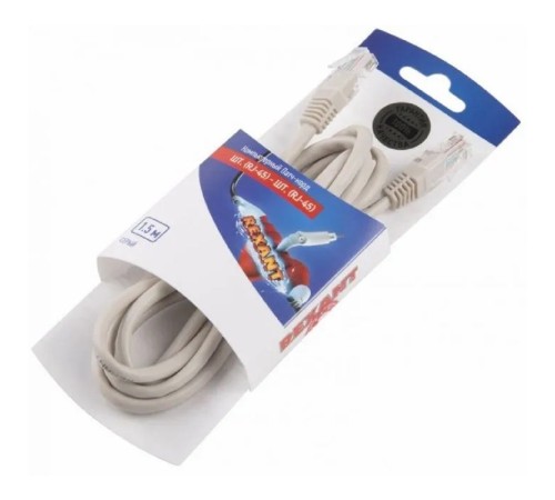 Rexant (06-3202) Патч-корд U/UTP RJ45-RJ45, CAT 5e, PVC, серый, 1,5м