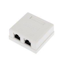 Rexant (03-0146) Розетка компьютерная внешняя, 2-порта FTP RJ-45 (8P8C), CAT 6