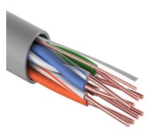 PROconnect (01-0052-100) Кабель витая пара U/UTP, CAT 5e, PVC, 4PR, 24AWG, INDOOR, SOLID, серый, 100м