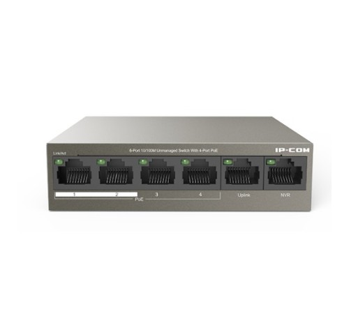 IP-COM F1106P-4-63W Коммутатор PoE неуправляемый 6-Ports 10/100 Mbps Base-TX / 4-Ports PoE (PoE бюджет 58W) IP-COM F1106P-4-63W Коммутатор PoE неуправляемый 6-Ports 10/100 Mbps Base-TX / 4-Ports PoE (PoE бюджет 58W)