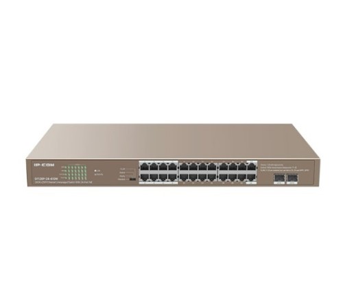IP-COM G1126P-24-410W Коммутатор PoE неуправляемый 24-Ports 10/100/1000 Base-T + 2-Port 1000 Base-X SFP / 24-Ports PoE (PoE бюджет 370W) IP-COM G1126P-24-410W Коммутатор PoE неуправляемый 24-Ports 10/100/1000 Base-T + 2-Port 1000 Base-X SFP / 24-Ports PoE (PoE бюджет 370W)