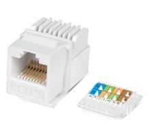 Cabeus KJ-RJ45-Cat.5e-Toolless Вставка Keystone Jack RJ-45(8P8C), категория 5e, без инструмента Toolless, белая