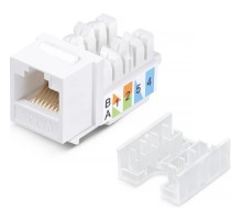 Cabeus KJ-RJ45-Cat.5e-90-SW Вставка Keystone Jack RJ-45, категория 5e, заделка 110 тип, белая, со стяжкой