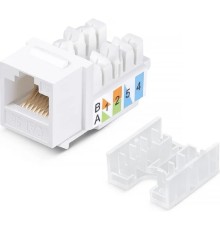 Cabeus KJ-RJ45-Cat.5e-90-SW Вставка Keystone Jack RJ-45, категория 5e, заделка 110 тип, белая, со стяжкой