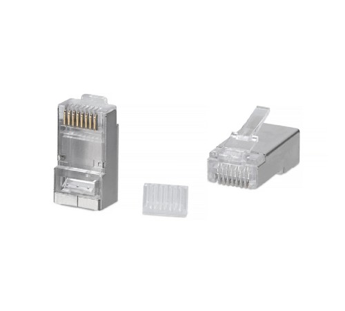 Cabeus 8P8C-SH-C6-TWP Коннектор RJ-45 под витую пару, категория 6/7, экранированный, для многожильного кабеля, для проводников с толщиной по изоляции до 1,05 мм, со вставкой