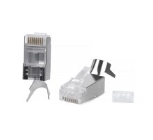 Cabeus 8P8C-SH-C6(1.35)-TWP Коннектор RJ-45(8P8C) под витую пару, категория 6, экранированный, универсальный (для одножильного и многожильного кабеля), для проводников с толщиной по изоляции до 1.35 м