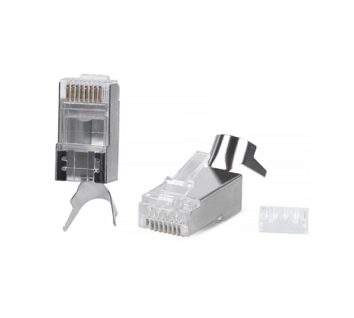 Cabeus 8P8C-SH-C6(1.35)-TWP Коннектор RJ-45(8P8C) под витую пару, категория 6, экранированный, универсальный (для одножильного и многожильного кабеля), для проводников с толщиной по изоляции до 1.35 м