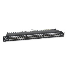 Cabeus PL-24-Cat.6a-SH-Dual IDC Патч-панель 19" (1U), 24 порта RJ-45, категория 6a, полностью экранированная, с задним кабельным организатором