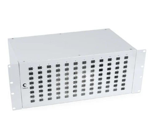 Cabeus FO-19-96SC Кросс бокс оптический 19" на 96 SC (LC duplex) со сплайс-кассетой и КДЗС (без пигтейлов и проходных адаптеров)