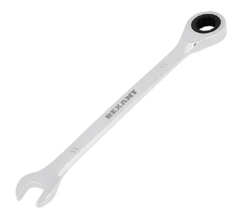 Rexant (12-5806-1) Ключ комбинированный трещоточный 11мм, CrV, зеркальный хром Rexant (12-5806-1) Ключ комбинированный трещоточный 11мм, CrV, зеркальный хром