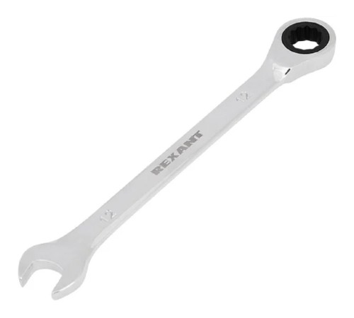 Rexant (12-5807-1) Ключ комбинированный трещоточный 12мм, CrV, зеркальный хром Rexant (12-5807-1) Ключ комбинированный трещоточный 12мм, CrV, зеркальный хром