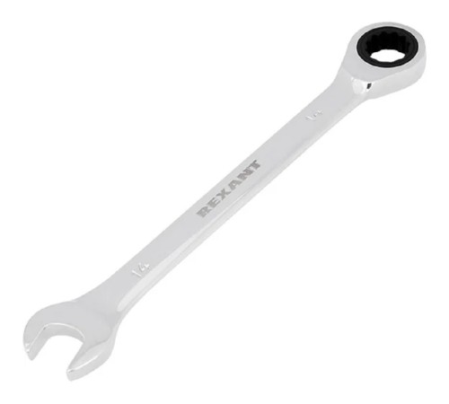 Rexant (12-5809-1) Ключ комбинированный трещоточный 14мм, CrV, зеркальный хром Rexant (12-5809-1) Ключ комбинированный трещоточный 14мм, CrV, зеркальный хром