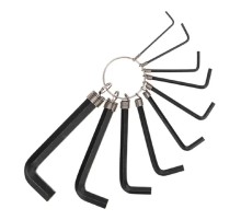 Kranz (KR-12-5201) Набор ключей имбусовых HEX 1,5-10 мм, CrV, 10 шт., оксидированные, на кольце