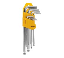 Kranz (KR-12-5211) Набор ключей имбусовых HEX 1,5-10 мм, CrV, 9 шт., удлиненные, с шаром