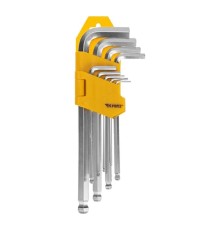 Kranz (KR-12-5211) Набор ключей имбусовых HEX 1,5-10 мм, CrV, 9 шт., удлиненные, с шаром