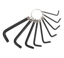 Kranz (KR-12-5203) Набор ключей имбусовых TORX T10-T50, CrV, 9 шт., оксидированные, на кольце