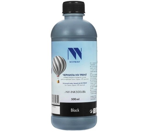Чернила NVPRINT универсальные на водной основе NV-INK500UBk для аппаратов canon/Epson/НР/Lexmark (500 ml) Black совместимые