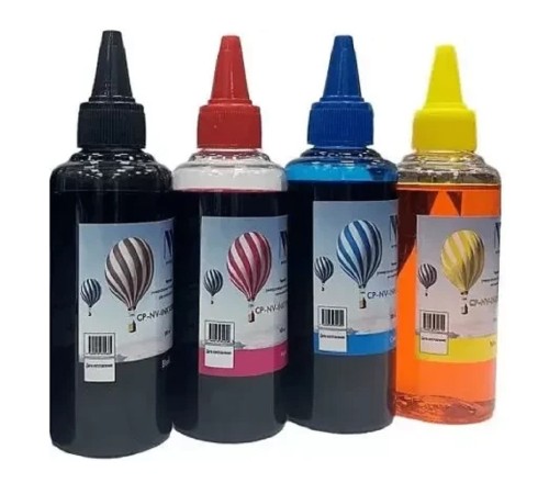 Чернила NV PRINT для аппаратов Epson, комплект 4 цвета (пигментные Bk + водные C,M,Y) по 100 мл, совместимые