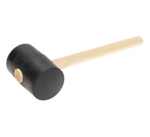 Kranz (KR-12-8146) Киянка резиновая 1130 г, черная резина, деревянная рукоятка