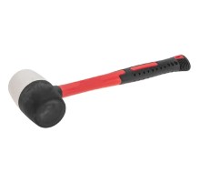 Kranz (KR-12-8153) Киянка резиновая 450 г, черно-белая резина, фибергласовая рукоятка