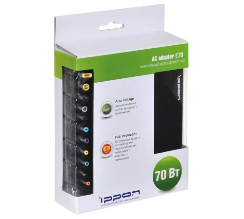 Блок питания Ippon E70 автоматический 70W 18.5V-20V 11-connectors 3.5A от бытовой электросети LED индикатор