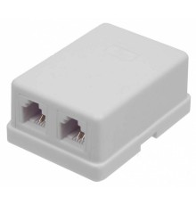 Коробка Lanmaster TWT-SA2-WH настенная 62x67x30мм крышка Keystone самоклеющееся основание ПВХ белый (упак.:1шт)