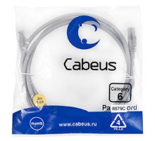 Cabeus PC-UTP-RJ45-Cat.6-2m-LSZH Патч-корд U/UTP, категория 6, 2xRJ45/8p8c, неэкранированный, серый, LSZH, 2м