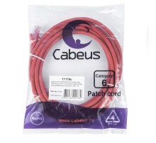 Cabeus PC-UTP-RJ45-Cat.6-3m-RD-LSZH Патч-корд U/UTP, категория 6, 2xRJ45/8p8c, неэкранированный, красный, LSZH, 3м