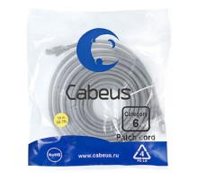 Cabeus PC-UTP-RJ45-Cat.6-10m-LSZH Патч-корд U/UTP, категория 6, 2xRJ45/8p8c, неэкранированный, серый, LSZH, 10м