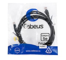 Cabeus PC-UTP-RJ45-Cat.5e-3m-BK Патч-корд UTP, категория 5e, 3 м, неэкранированный, черный