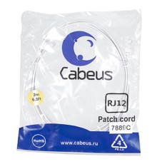 Cabeus PC-TEL-RJ12-2m Патч-корд 6p4cтелефонный, 2 м, белый