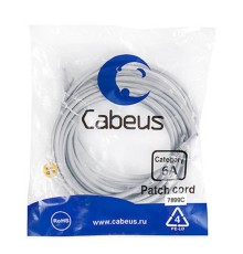 Cabeus PC-UTP-RJ45-Cat.6a-10m-LSZH Патч-корд UTP, категория 6a, 10G, неэкранированный, LSZH, 10 м, серый