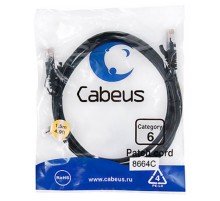 Cabeus PC-UTP-RJ45-Cat.6-1.5m-BK Патч-корд U/UTP, категория 6, 2xRJ45/8p8c, неэкранированный, черный, PVC, 1.5м