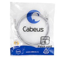 Cabeus PC-UTP-RJ45-Cat.6-1.5m Патч-корд U/UTP, категория 6, 2xRJ45/8p8c, неэкранированный, серый, PVC, 1.5м